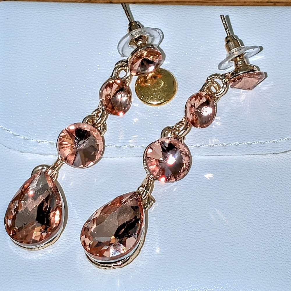 Sparkling Blush Pink Dazzling Dangle Earrings